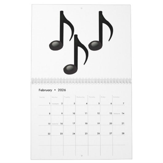 Musical Notes - Emoji Kalender (Feb 2026)