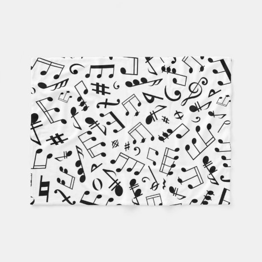 Musical Notes Fleece Blankets Deken (Voorkant (Horizontaal))