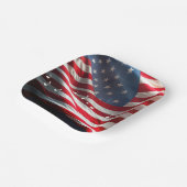 Musical Notes Floating On an American Flag Papieren Bordje (Gebogen)