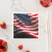 Musical Notes Floating On an American Flag Servet (Insitu)