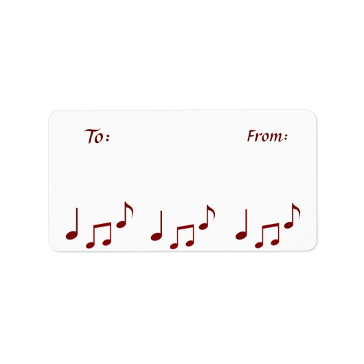 Musical Notes Gift Sticker Label (Voorkant)