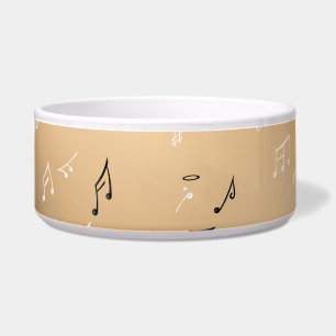 Musical Notes Golden Light Ceramic Pet Bowl Voerbakje