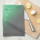 Musical Notes Green Light Tea Towel Theedoek (Quarter Fold)