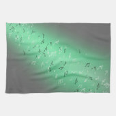 Musical Notes Green Light Tea Towel Theedoek (Horizontaal)