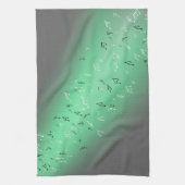 Musical Notes Green Light Tea Towel Theedoek (Verticaal)