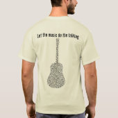 Musical Notes Guitar laat de muziek het woord voer T-shirt (Achterkant)