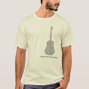 Musical Notes Guitar laat de muziek het woord voer T-shirt
