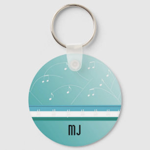 Musical Notes Initiaal Sleutelhanger