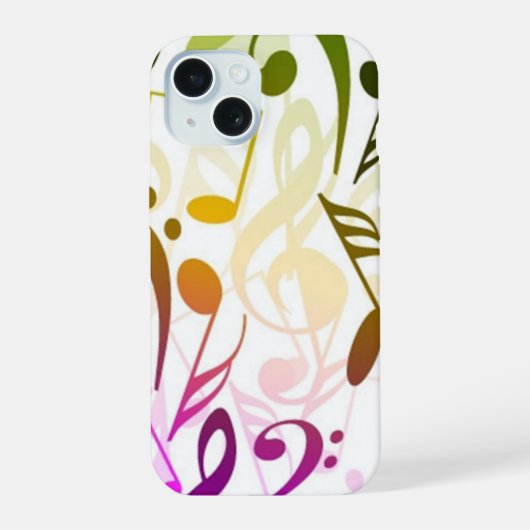 Musical Notes iPhone 15 Hoesje (Achterkant)
