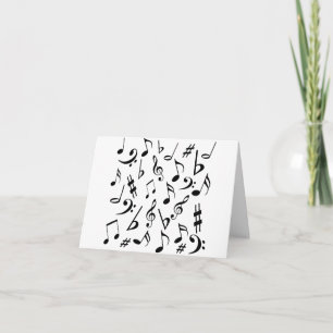 Musical Notes Kaart - White en Black