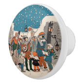 Musical Notes KerstCarolers Stars Village Keramische Knop (Rechts)