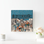 Musical Notes KerstCarolers Vierkante Klok (Huis)