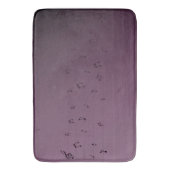 Musical Notes Mauve Bath Mat (Voorkant Verticaal)