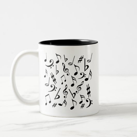 Musical Notes Mok - White en Black (Links)