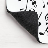 Musical Notes Mousepad - Black en White Muismat (Hoek)