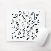 Musical Notes Mousepad - Black en White Muismat (Met muis)