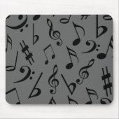 Musical Notes Mousepad - Silver Muismat (Voorkant)
