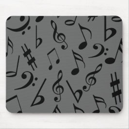 Musical Notes Mousepad - Silver Muismat