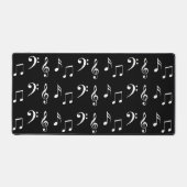 Musical Notes Music Black en White Pattern Bureaumat (Voorkant)