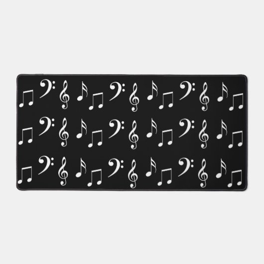 Musical Notes Music Black en White Pattern Bureaumat (Voorkant)