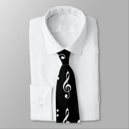 Musical Notes Music Black en White Pattern Stropdas