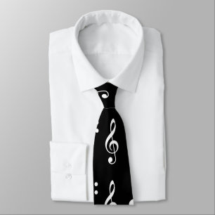Musical Notes Music Black en White Pattern Stropdas