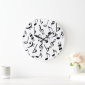 Musical Notes Music Clock :Zwart-wit Grote Klok (Huis)