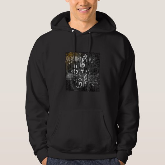 Musical Notes, Music, grunge Hoodie (Voorkant)