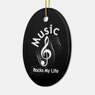 Musical Notes Music Rocks My Life Keramisch Ornament