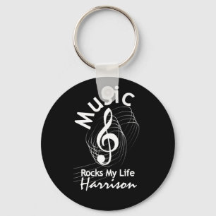 Musical Notes Music Rocks My Life Sleutelhanger