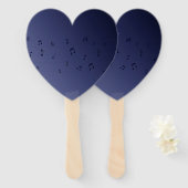 Musical Notes Navy Ombre Set van fans Handwaaier (Voorkant en achterkant)