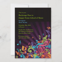 Musical Notes Overweging Uitnodiging