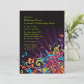 Musical Notes Party Invitation Kaart (Staand voorkant)
