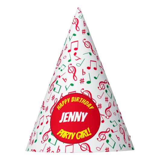 Musical Notes Party Pet Feesthoedjes (Voorkant)