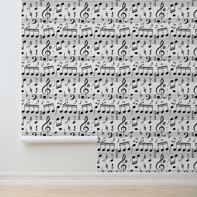 Musical Notes Patroon Behang (Applicatie)