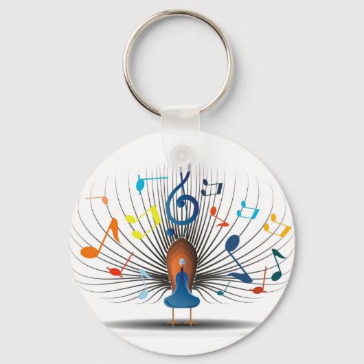 Musical Notes Peecock Sleutelhanger (Voorkant)