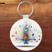 Musical Notes Peecock Sleutelhanger (Voorkant)