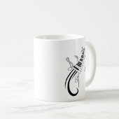 MUSICAL NOTES PIANO KEYBOARD TATTOO GRAPHICS KOFFIEMOK (Voorkant rechts)