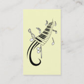 MUSICAL NOTES PIANO KEYBOARD TATTOO GRAPHICS VISITEKAARTJE (Achterkant)