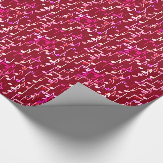 Musical Notes print - burgundy, multi Cadeaupapier (Hoek)