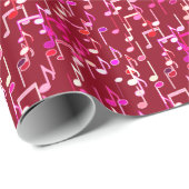 Musical Notes print - burgundy, multi Cadeaupapier (Rol Hoek)