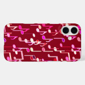 Musical Notes print - burgundy, multi Case-Mate iPhone Case (Achterkant (horizontaal))