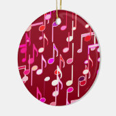 Musical Notes print - burgundy, multi Keramisch Ornament (Links)