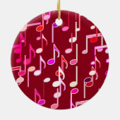Musical Notes print - burgundy, multi Keramisch Ornament (Achterkant)