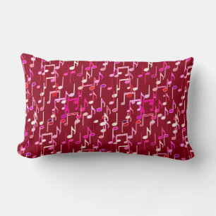 Musical Notes print - burgundy, multi Kussen