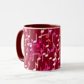 Musical Notes print - burgundy, multi Mok (Voorkant links)