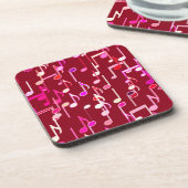 Musical Notes print - burgundy, multi Onderzetter (Linkerzijde)