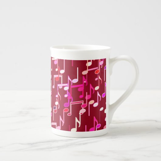 Musical Notes print - burgundy, multi Porselein Kop (Rechts)