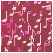 Musical Notes print - burgundy, multi Stof (Close Up)