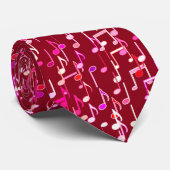 Musical Notes print - burgundy, multi Stropdas (Opgerold)